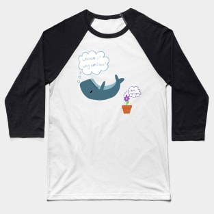 Falling Whale and Petunias Baseball T-Shirt